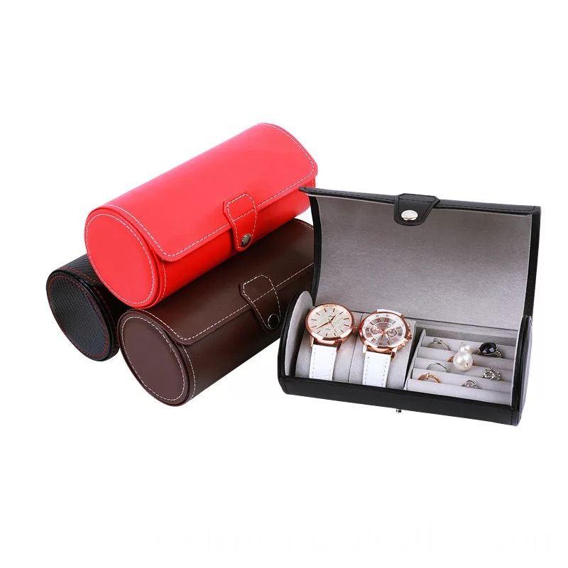 Uhrenbox aus schwarzem PU-Leder Watch Box Black PU Leather
